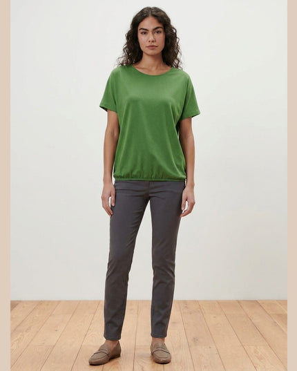 Bluzë këmishë e gjelbër për Femra - Model Front
