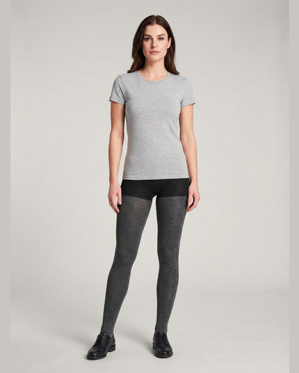 Çorape trup Gri e errët melanzh për Femra - Model Front