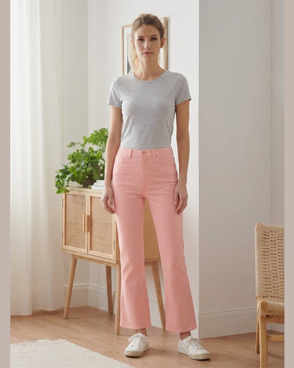 Xhinse Evazuar Roze për Femra - Model Front