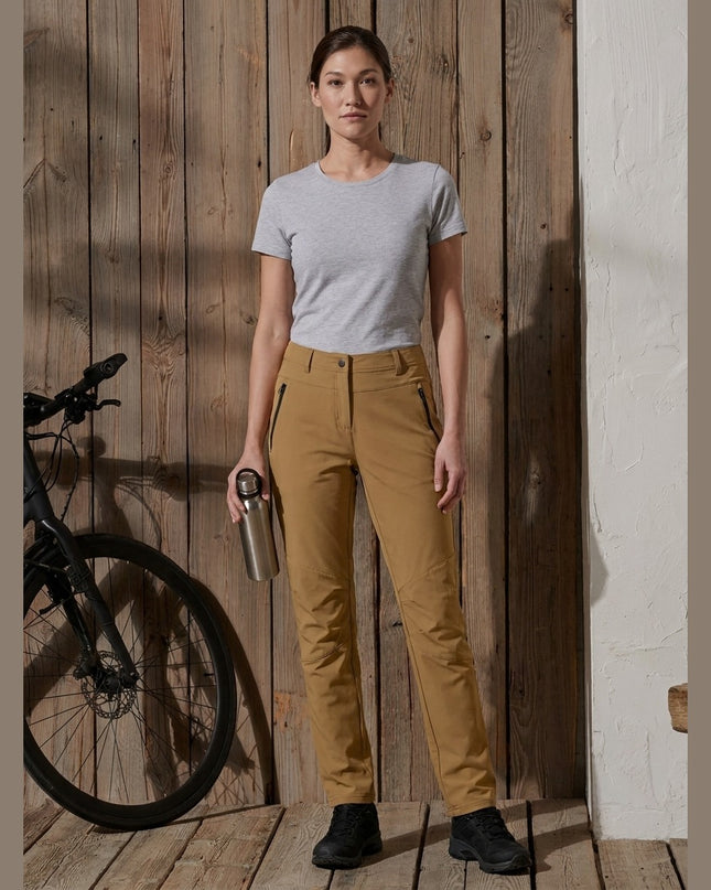 Pantallona Softshell të kafta për Femra - Model Front