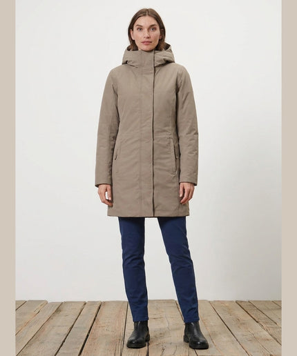 Pallto termo taupe për Femra - Model Front