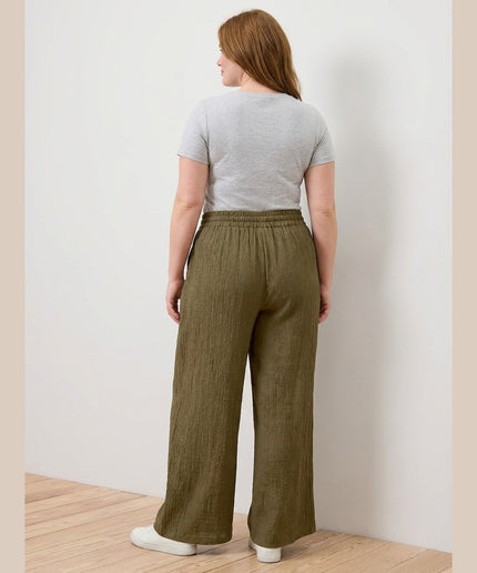 Pantallona me llastik ngjyrë ulliri për Femra - Model Back