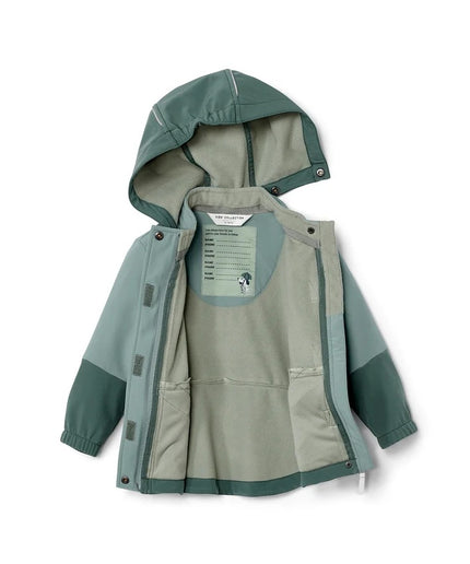 Jakne Softshell e gjelbër sherebelë dhe e mbyllët për Fëmijë - Detail 2