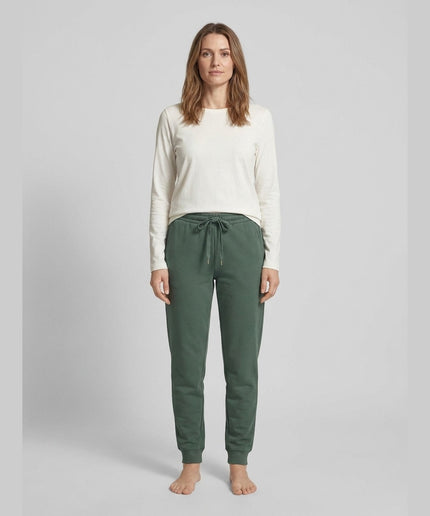 Pantallona Loungewear të gjelbër të mbyllët për Femra - Model Front