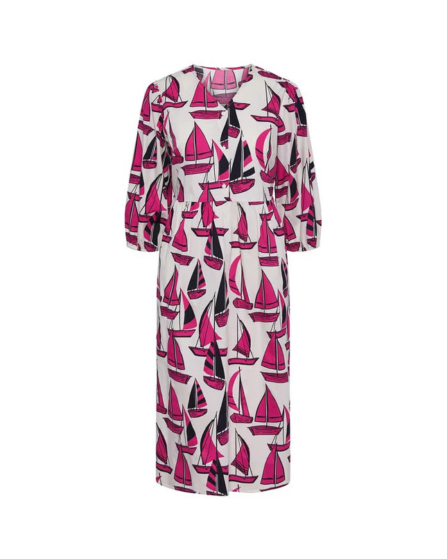 Fustan Midi krem me print për Femra - Ghost Front