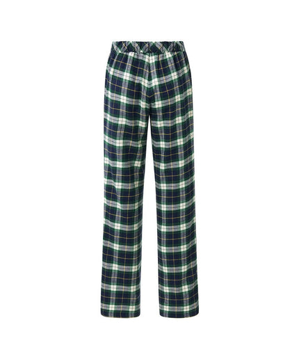 Pantallona relax prej flanelli të karorizuara me të gjelbër të errët dhe të kaltër të errët Unisex - Ghost Back