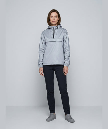Windbreaker ngjyrë argjendi për Femra - Model Front
