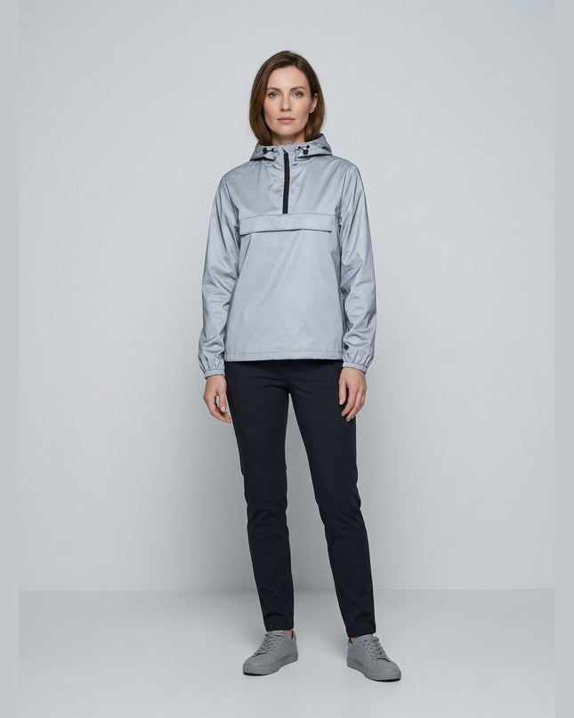 Windbreaker ngjyrë argjendi për Femra - Model Front