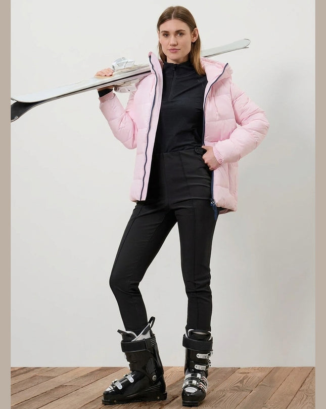 Leggings Softshell skijimi të zeza për Femra - Model Front