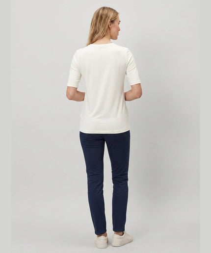 Maicë me gjysmë mëngë krem për Femra - Model Back