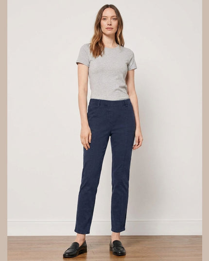 Pantallona Twill e Kaltër e Errët për Femra - Model Front