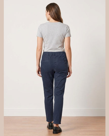 Pantallona Twill e Kaltër e Errët për Femra - Model Back