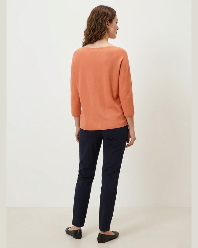 Pulovër me thurje të imët ngjyrë pjeshke për Femra - Model Back