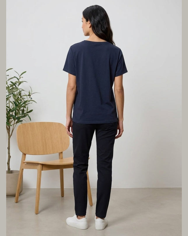 Maicë liri e kaltër e mbyllur për Femra - Model Back