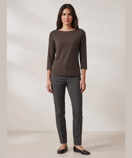 Maicë me mëngë 3/4 e kaftë e errët për Femra - Model Front