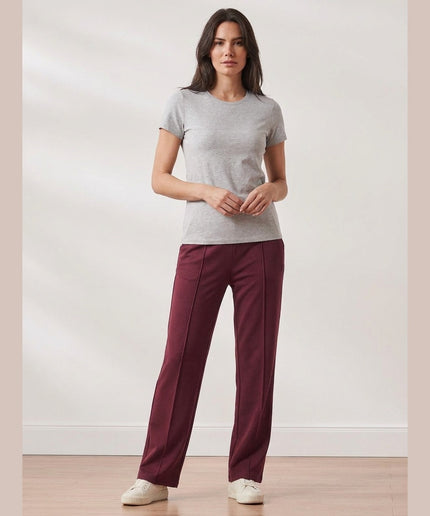 Pantallona jogger me tegel të kuqe të errët për Femra - Model Front