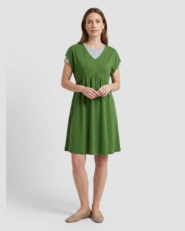 Fustan Jersey i gjelbër për Femra - Model Front