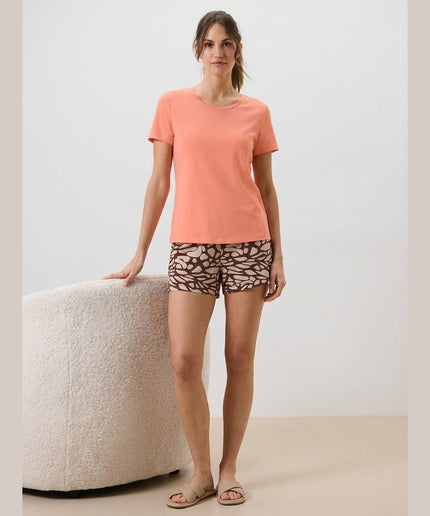 Pyjama Shorty Papaja për Femra - Model Front