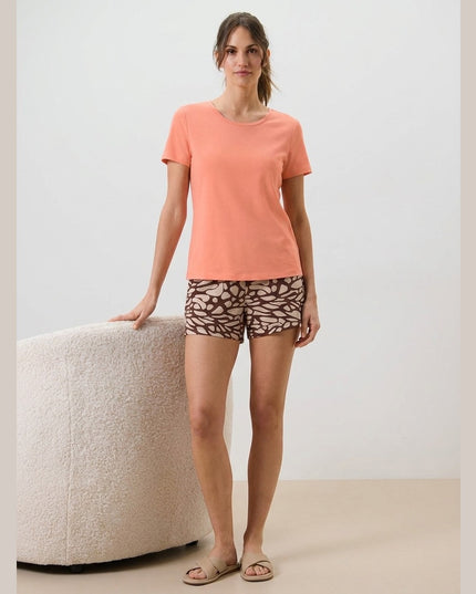 Pyjama Shorty Papaja për Femra - Model Front