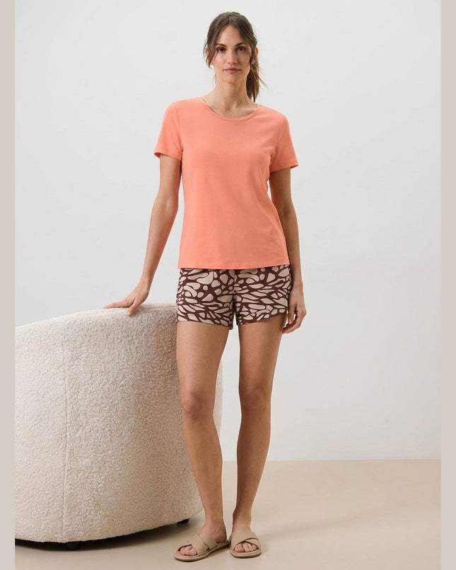 Pyjama Shorty Papaja për Femra - Model Front