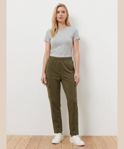 Pantallona Jogger Cargo kaki për Femra - Model Front