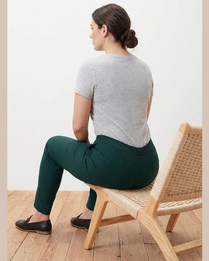 Pantallona Stretch të gjelbra të errëta për Femra - Model Back