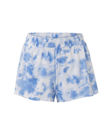 Piqama Shorty me print batik kaltër e bardhë për Femra - Ghost Front
