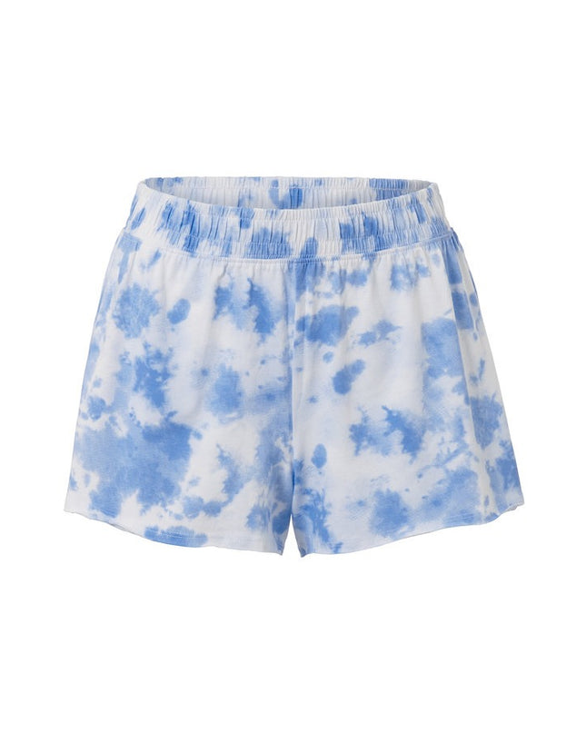 Piqama Shorty me print batik kaltër e bardhë për Femra - Ghost Front