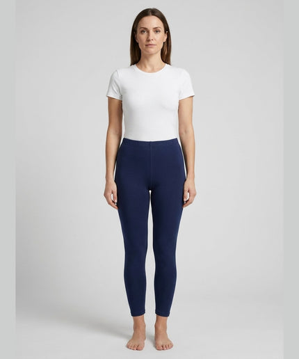 Leggings blu e errët për femra - model front