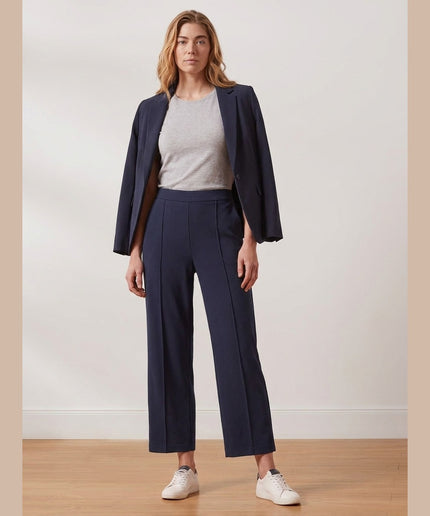 Pantallona xhersi me vijë të kaltra të errëta për Femra - Model Front