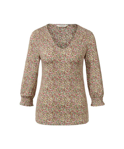Bluzë me mëngë 3/4 shumëngjyrëshe me print floral për Femra - Ghost Front