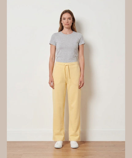 Pantallona tuta të verdha për Femra - Model Front