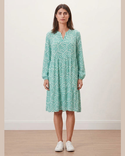 Fustan Aqua-Kremë e Bardhë për Femra - Model Front
