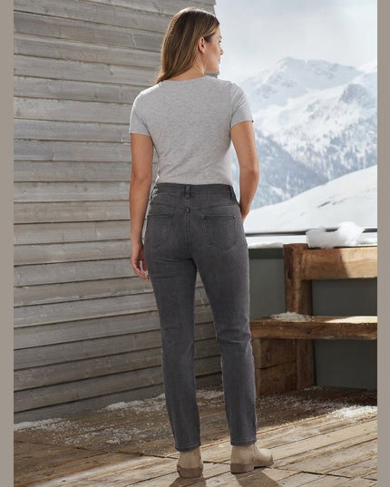 Xhins Slimfit Gri e Errët për Femra - Model Back