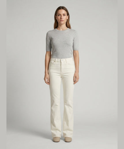 Xhinse Bootcut ngjyrë krem e bardhë për Femra - Model Front