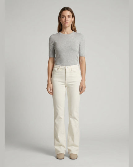Xhinse Bootcut ngjyrë krem e bardhë për Femra - Model Front