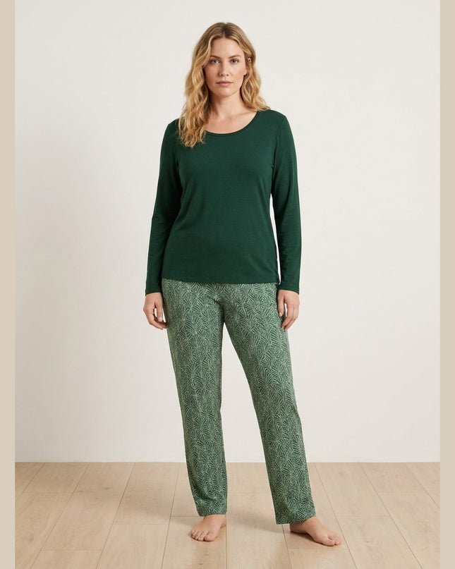 Pizhame të gjelbra të mbyllta për Femra - Model Front