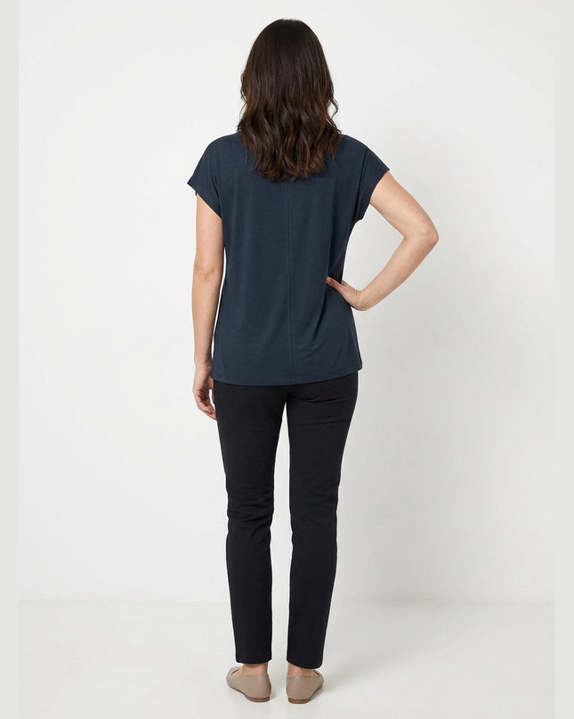 Bluzë e kaltër e mbyllur për Femra - Model Back