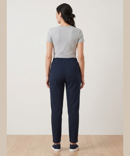 Pantallona jogger të kaltër të errët për Femra - Model Back