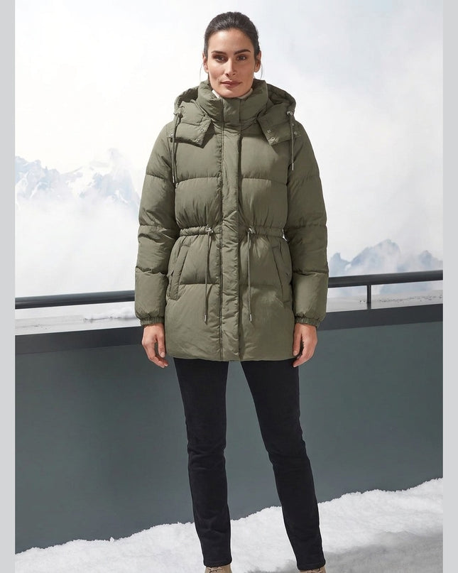 Jakne me pupla kaki për Femra - Model Front