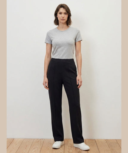 Pantallona xhersi me vijë të zeza për Femra - Model Front