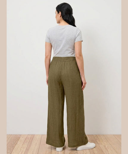 Pantallona ngjyrë ulliri për Femra - Model Back
