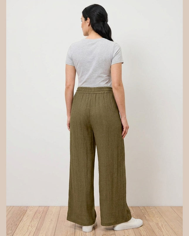 Pantallona ngjyrë ulliri për Femra - Model Back