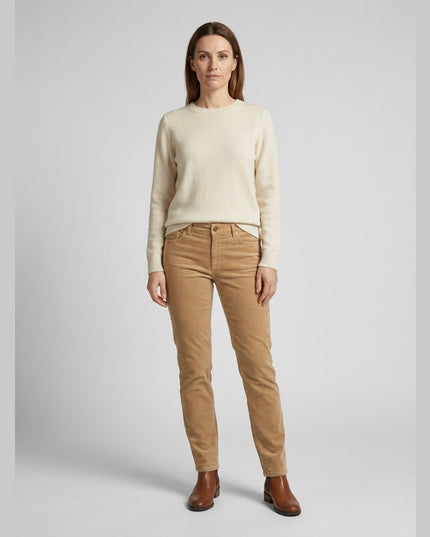 Pantallona Slim Fit të bezhë për Femra - Model Front