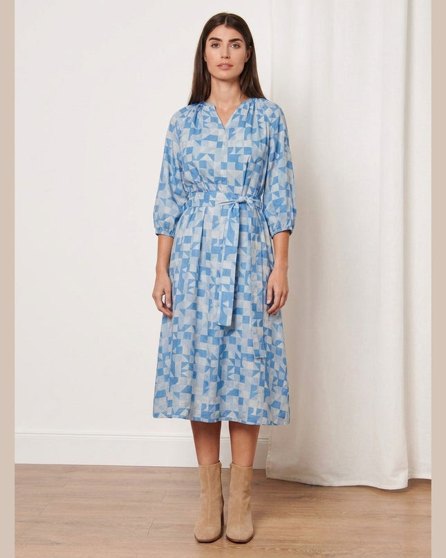 Fustan i endur i kaltër për Femra - Model Front