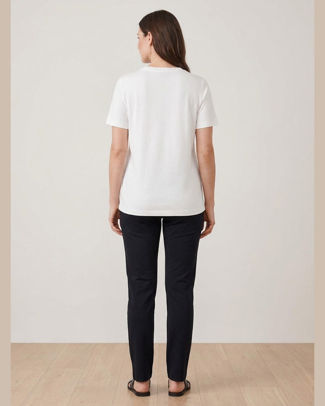Maicë Basic ngjyrë krem për Femra - Model Back