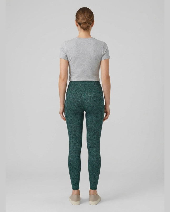 Dollakë të gjelbra të errëta me print të zi për Femra - Model Back