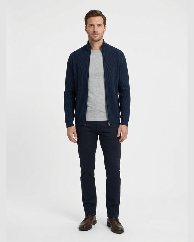 Kardigan navy për Meshkuj - Model Front