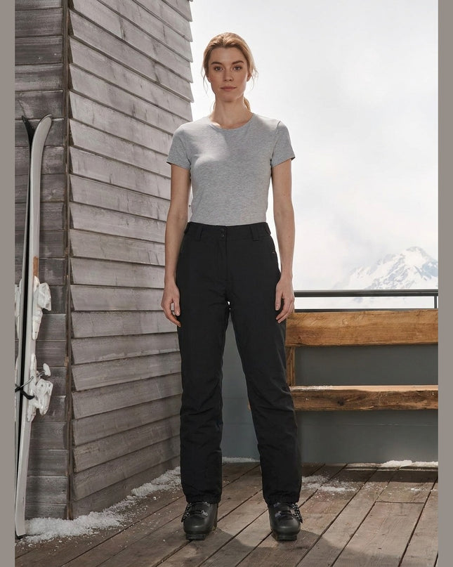 Pantallona skijimi të zeza për Femra - Model Front