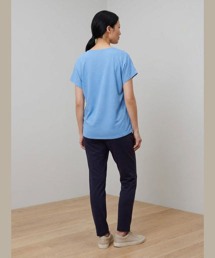 Bluzë me strukturë e kaltër e çelët për Femra - Model Back